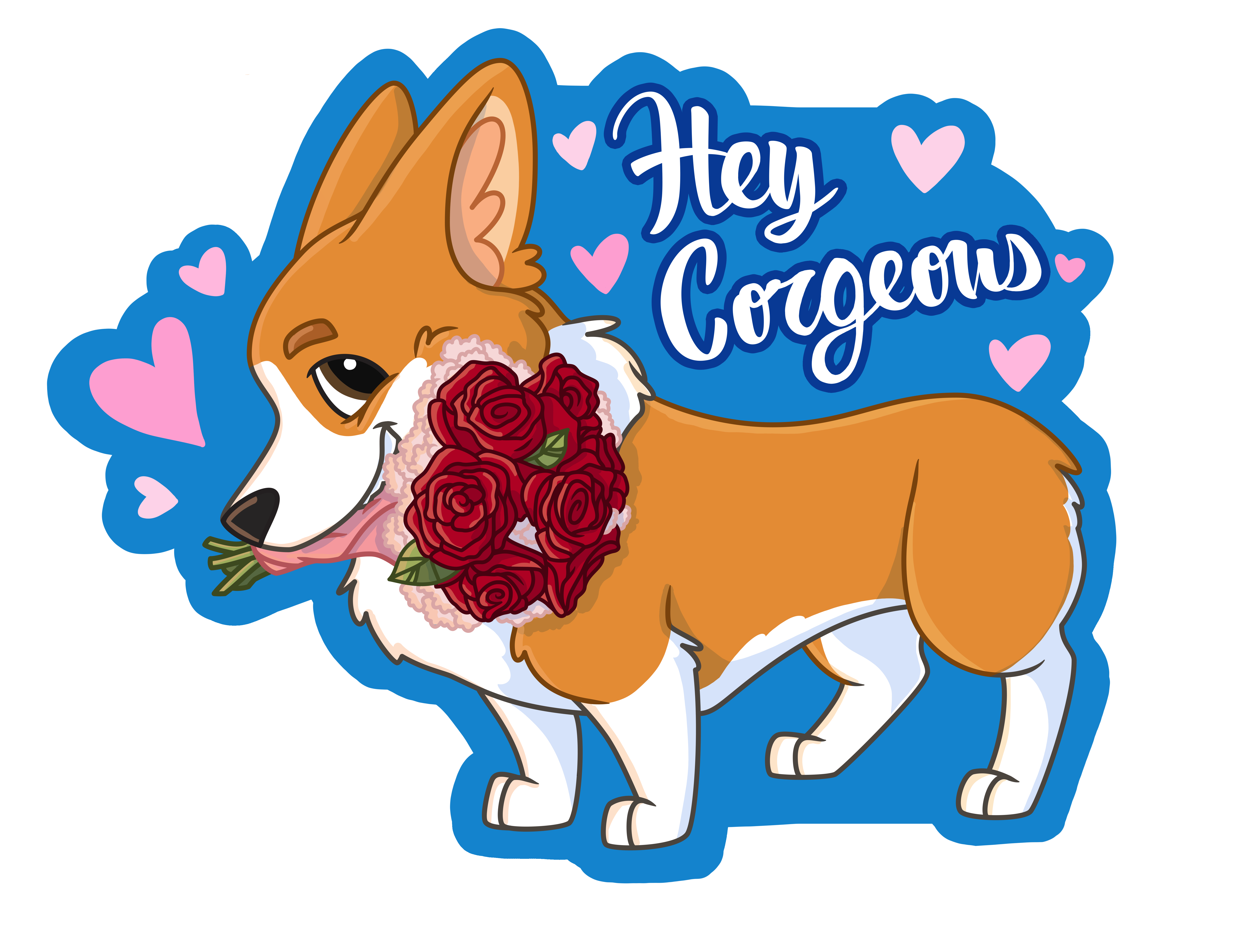 Buster "Hey Corgeous" Sticker