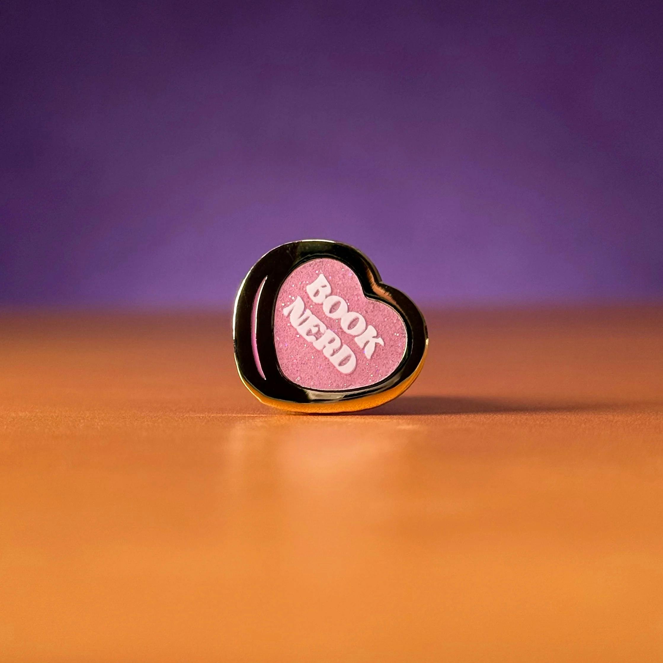Book Nerd Heart Pin