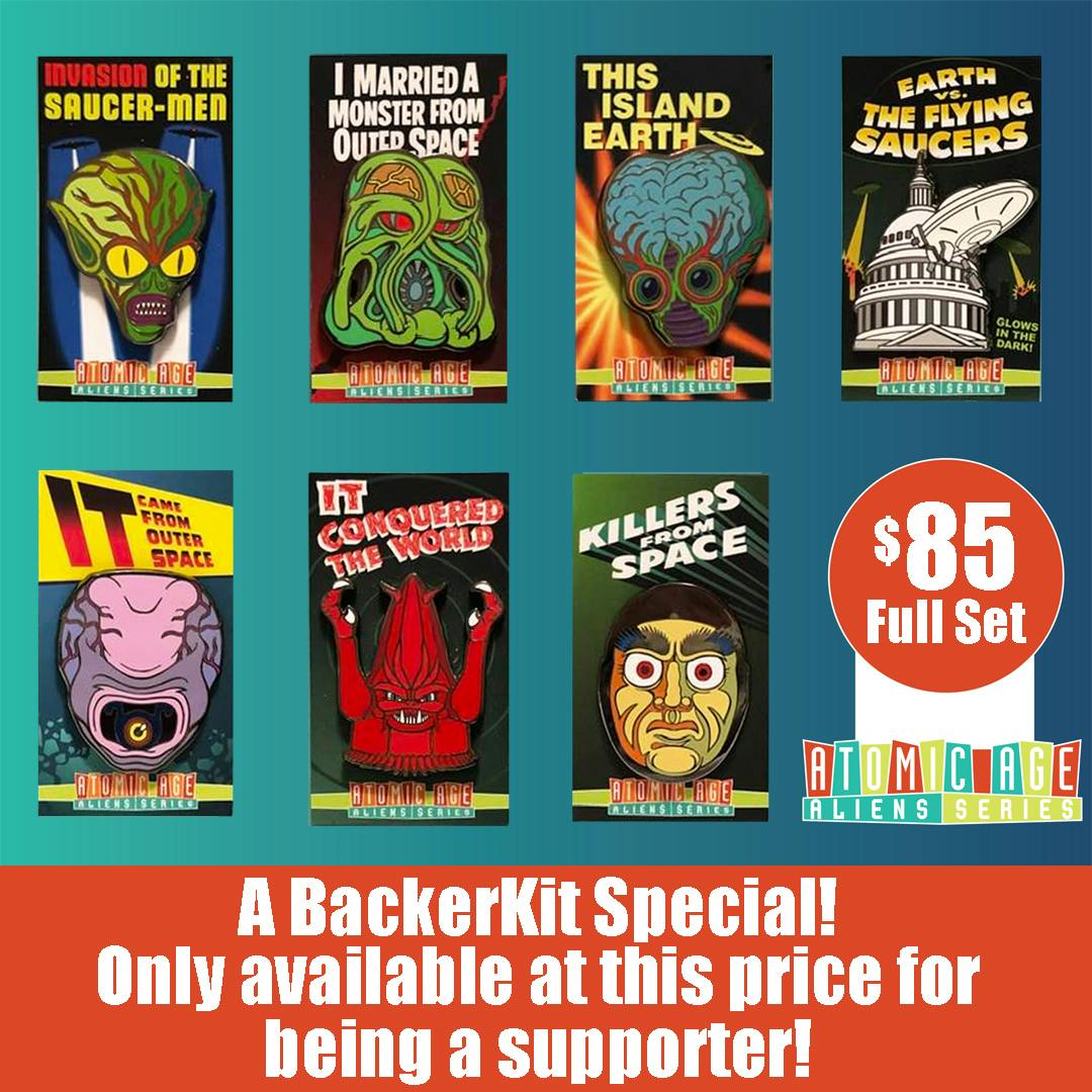Atomic Age Aliens Series Enamel Pin