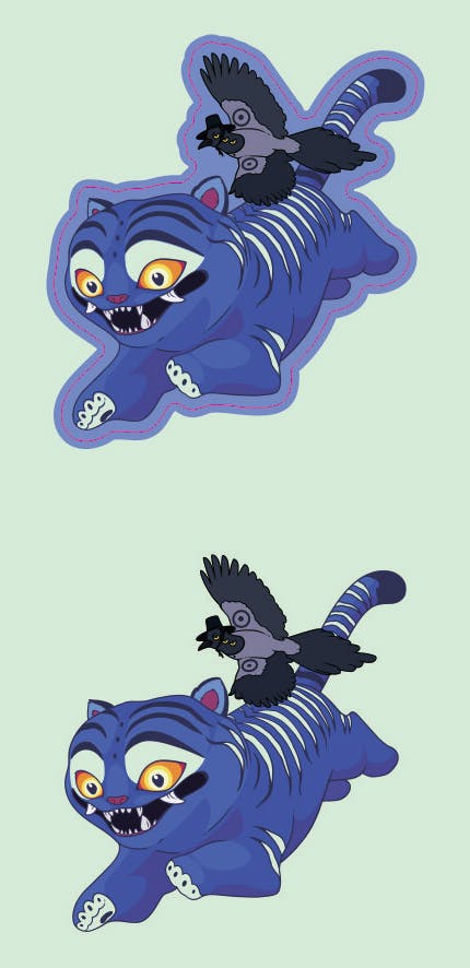 Matte Holo Clumsy Tiger Sticker	