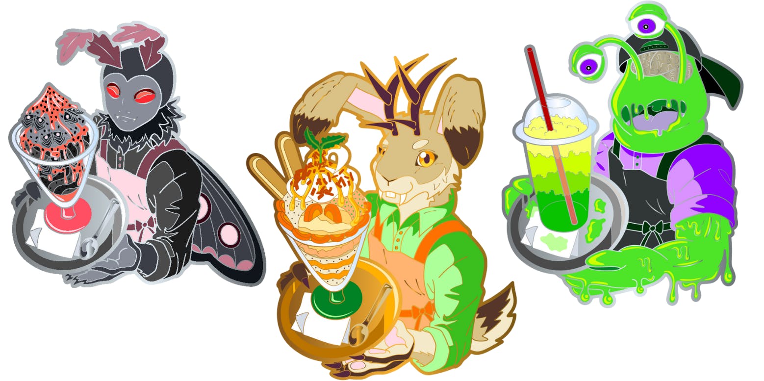 3x IceScream Cryptid - Hard Enamel Pin