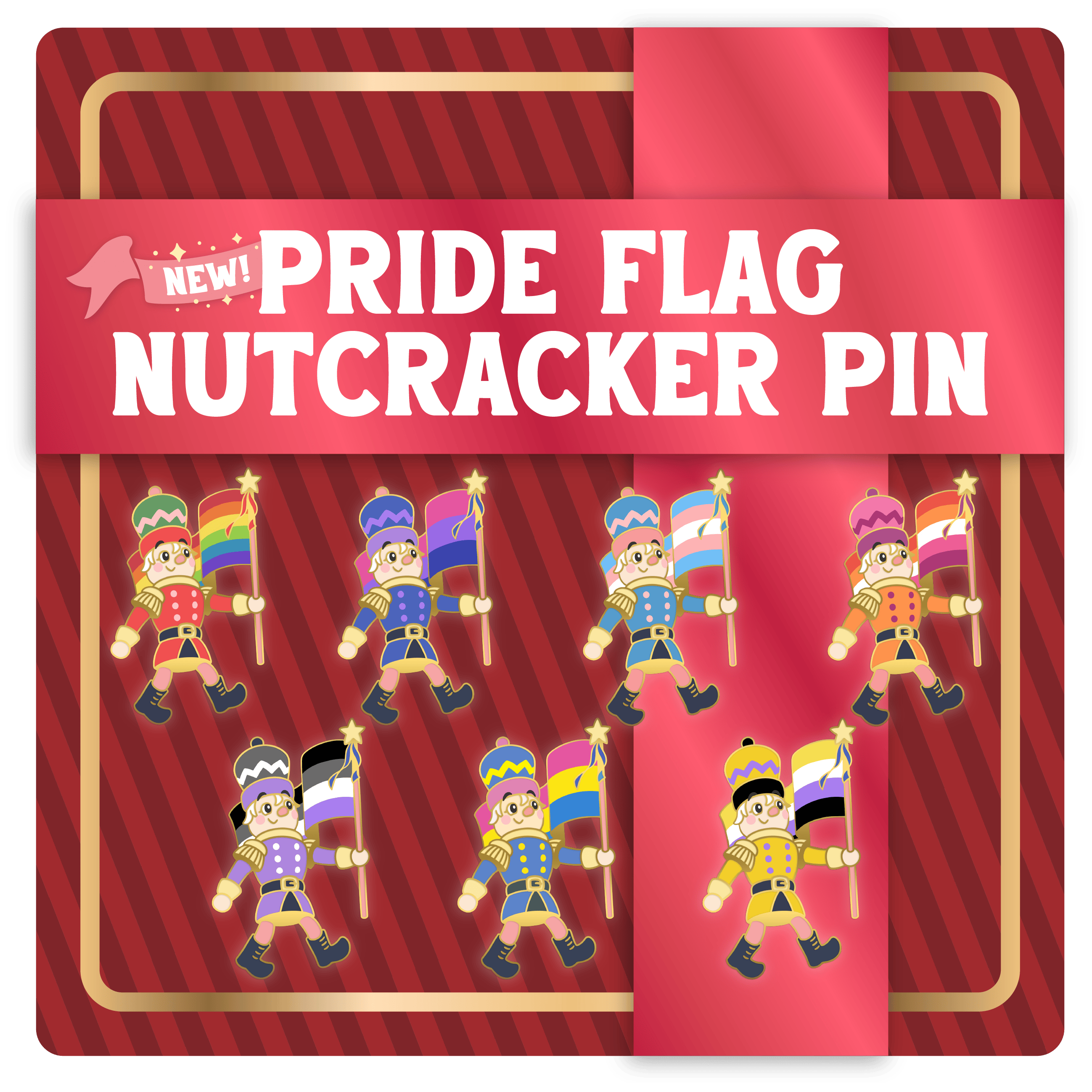 Pride Flag Nutcracker Pin