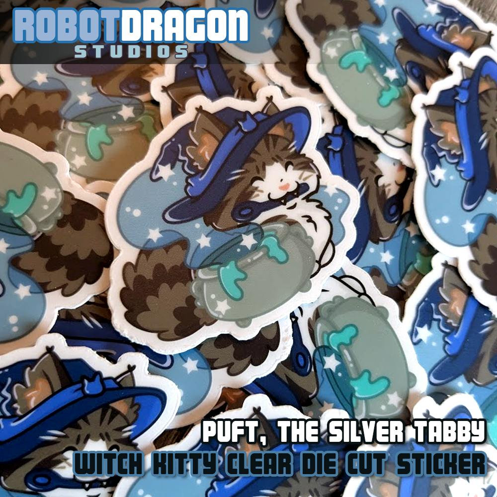 Puft Witch Kitty Sticker