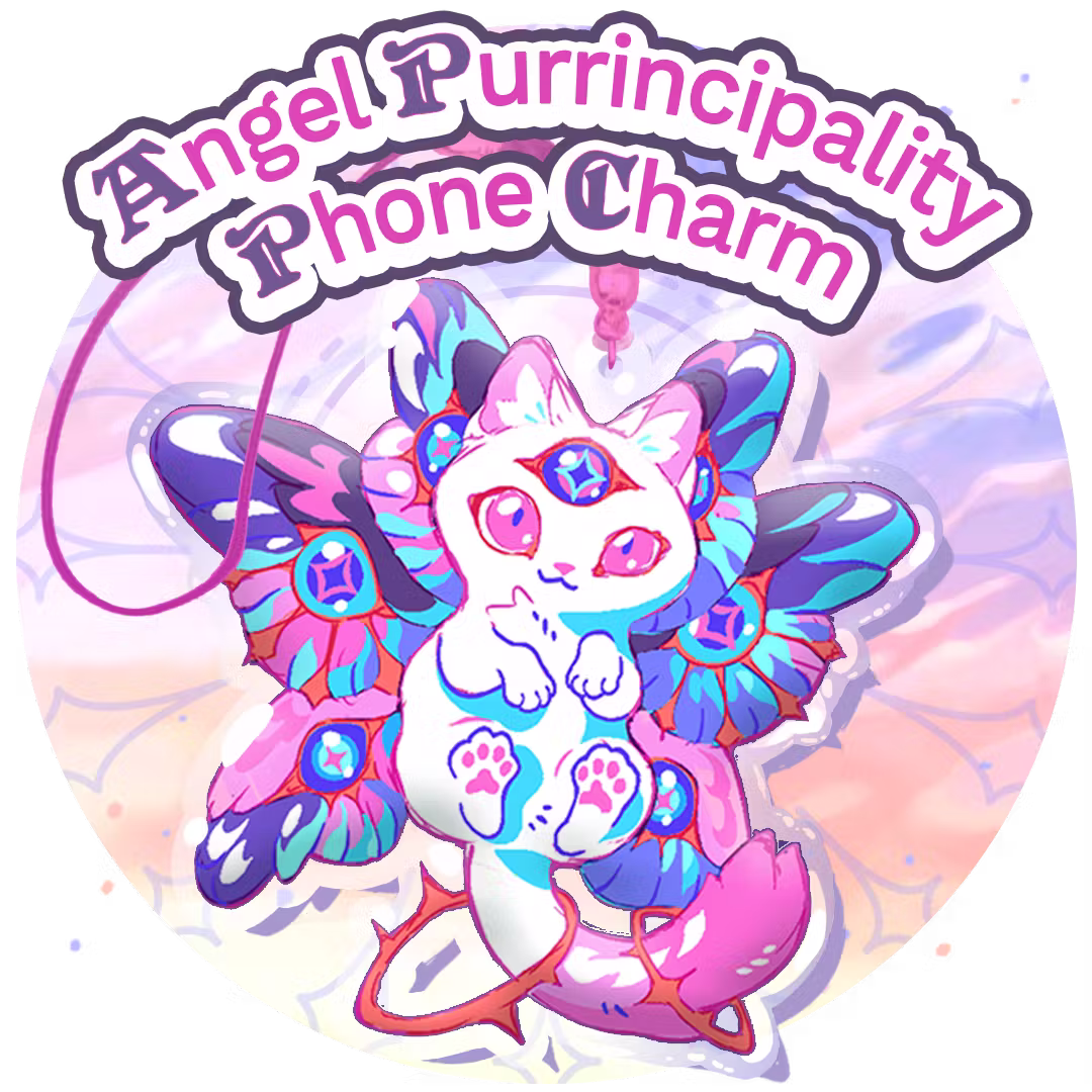 Angelic Purrincipality Phone Charm