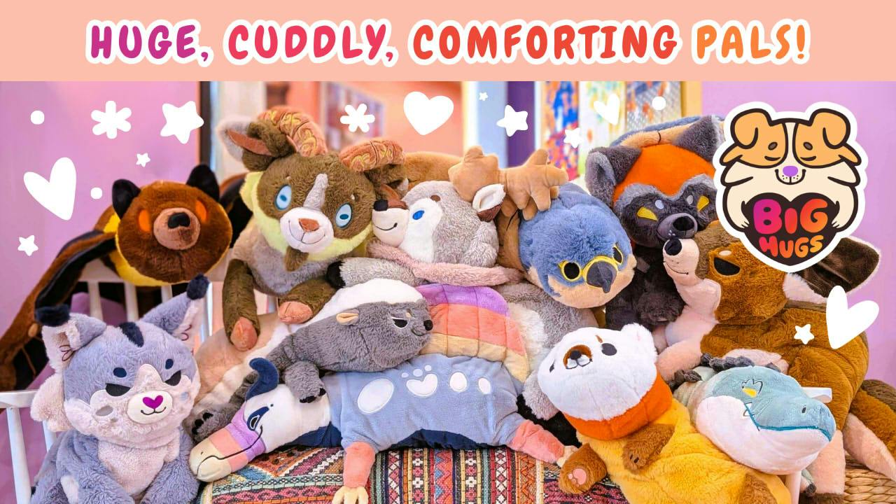 BIG HUGS Weighted Plushies -- huge, cuddly, comforting pals!