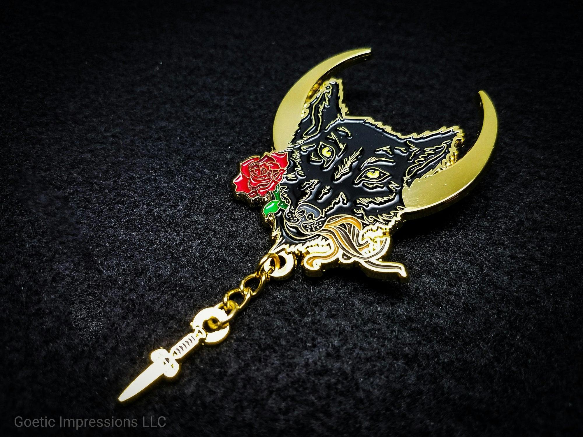Lupercalia Black and Gold Enamel Pin