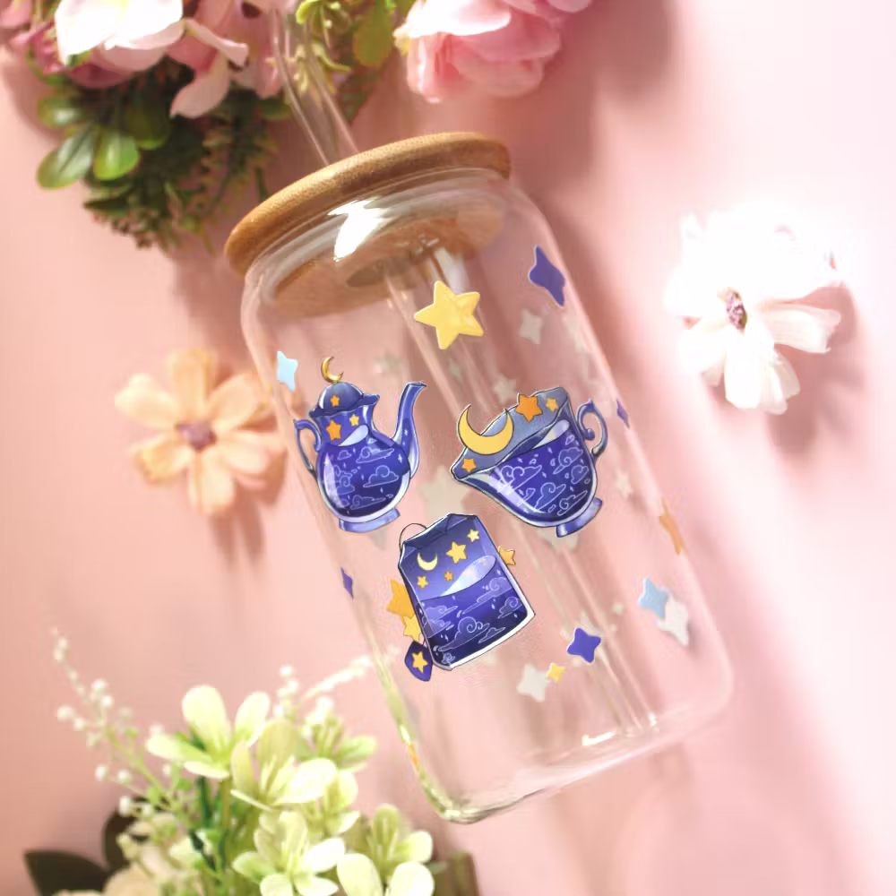 Glass tumbler: Starry Tea
