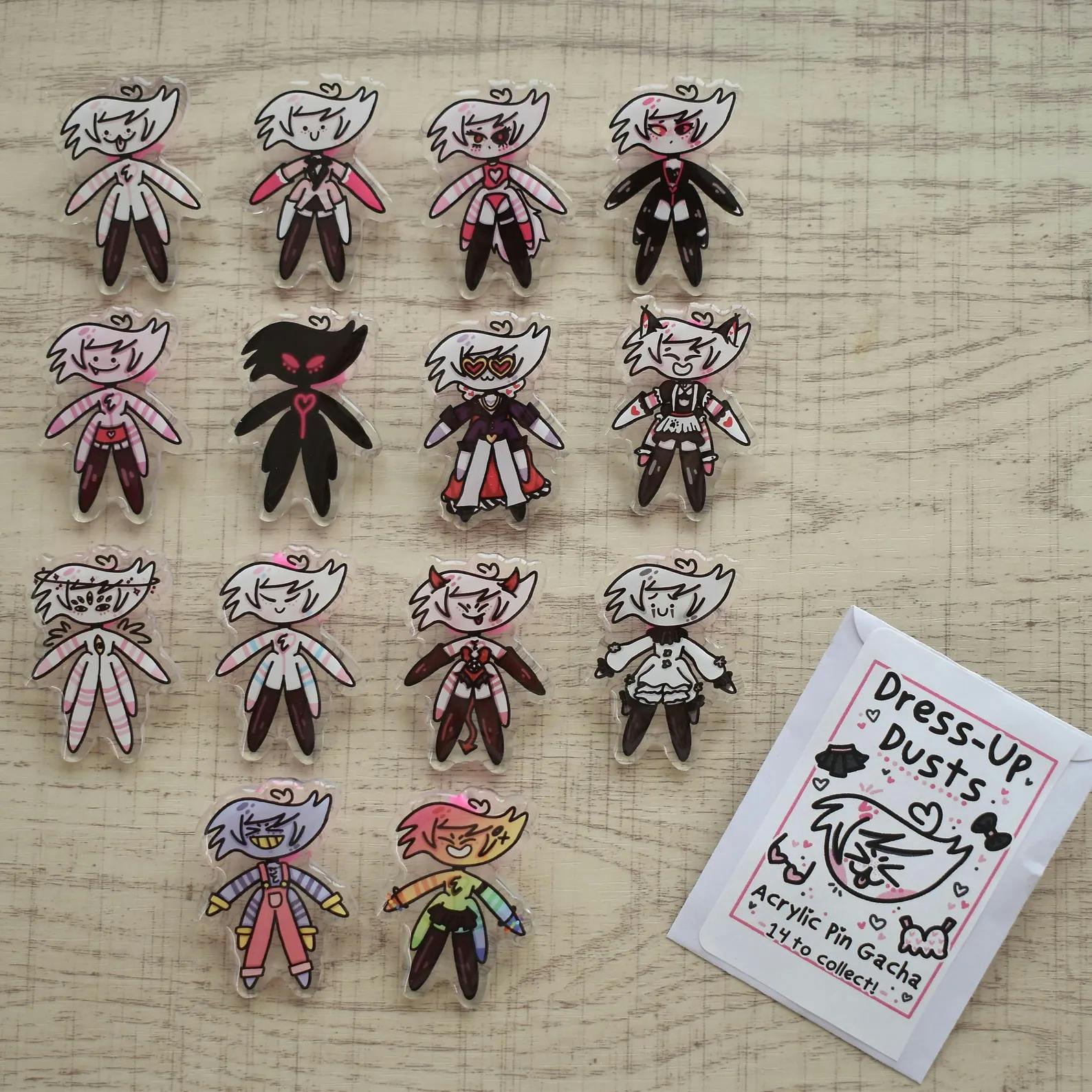 Dress Up Dusts - Angel Dust 2" Acrylic Pin Gacha!