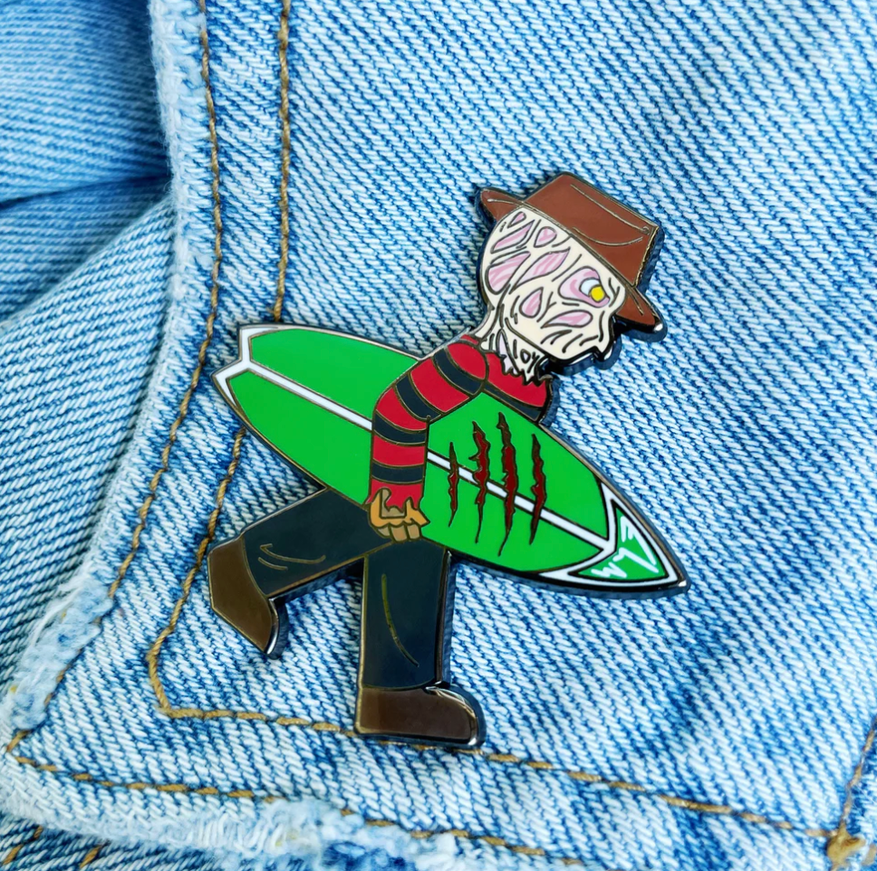 Surfing Elm Pin
