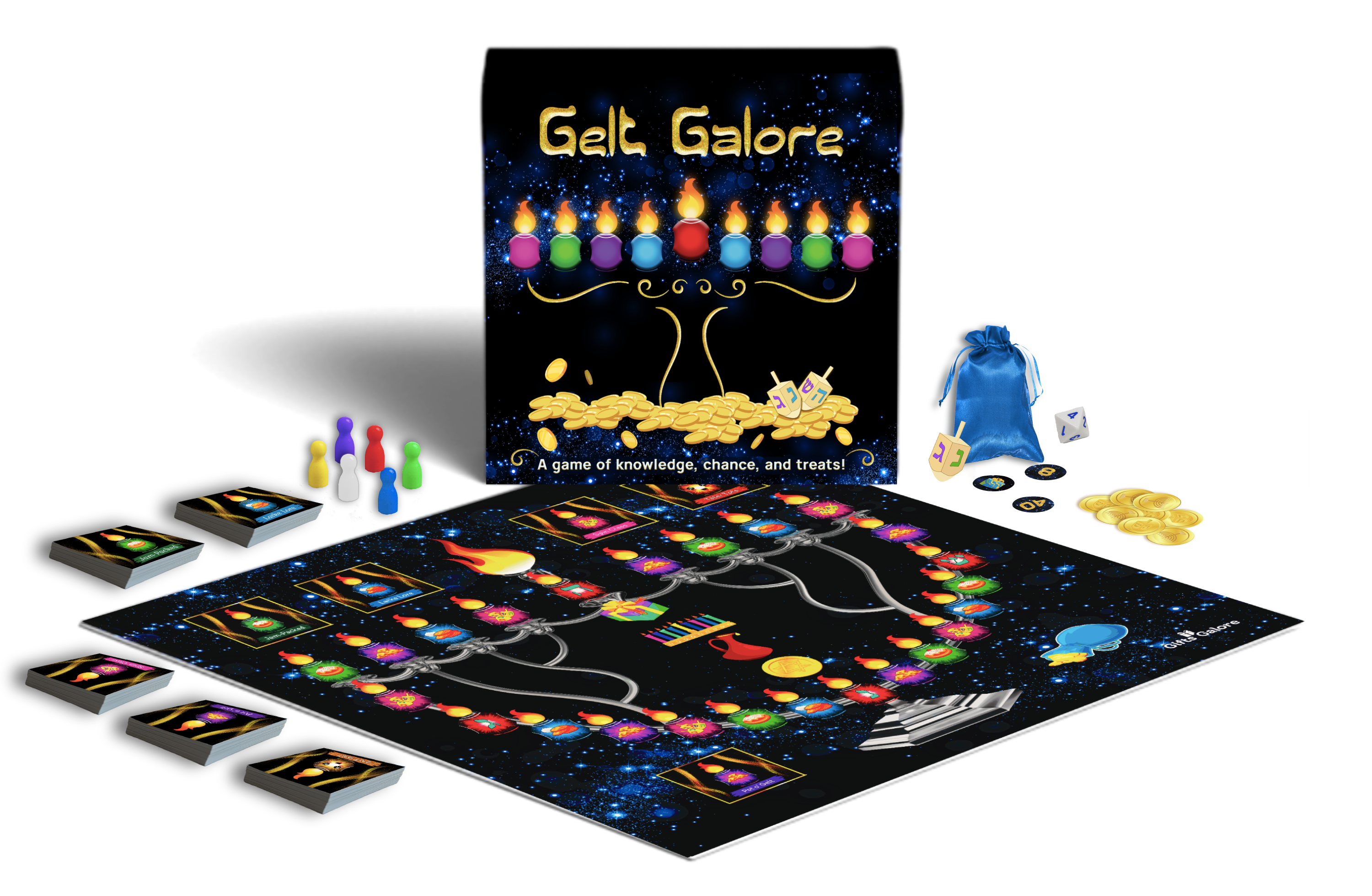 Gelt Galore board game box and components