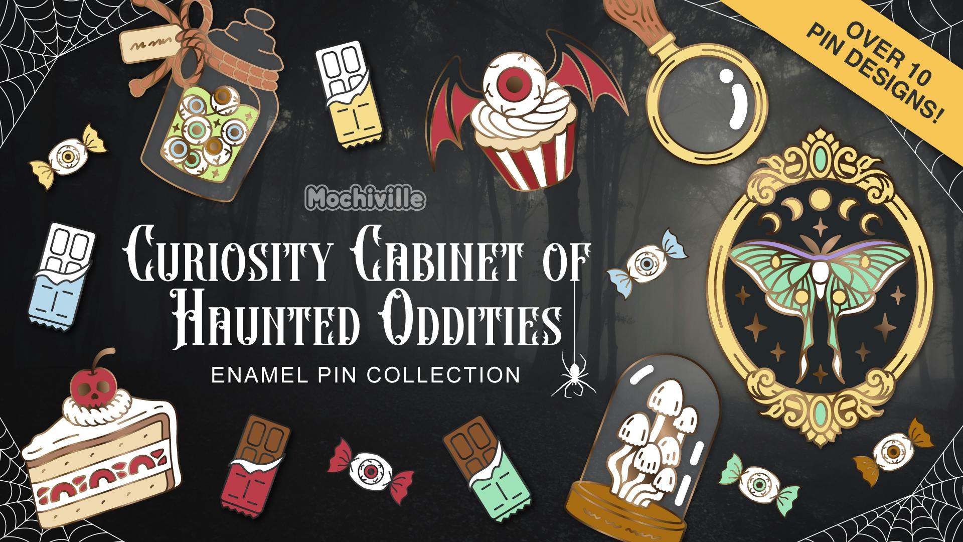Curiosity Cabinet of Haunted Oddities Enamel Pin Collection