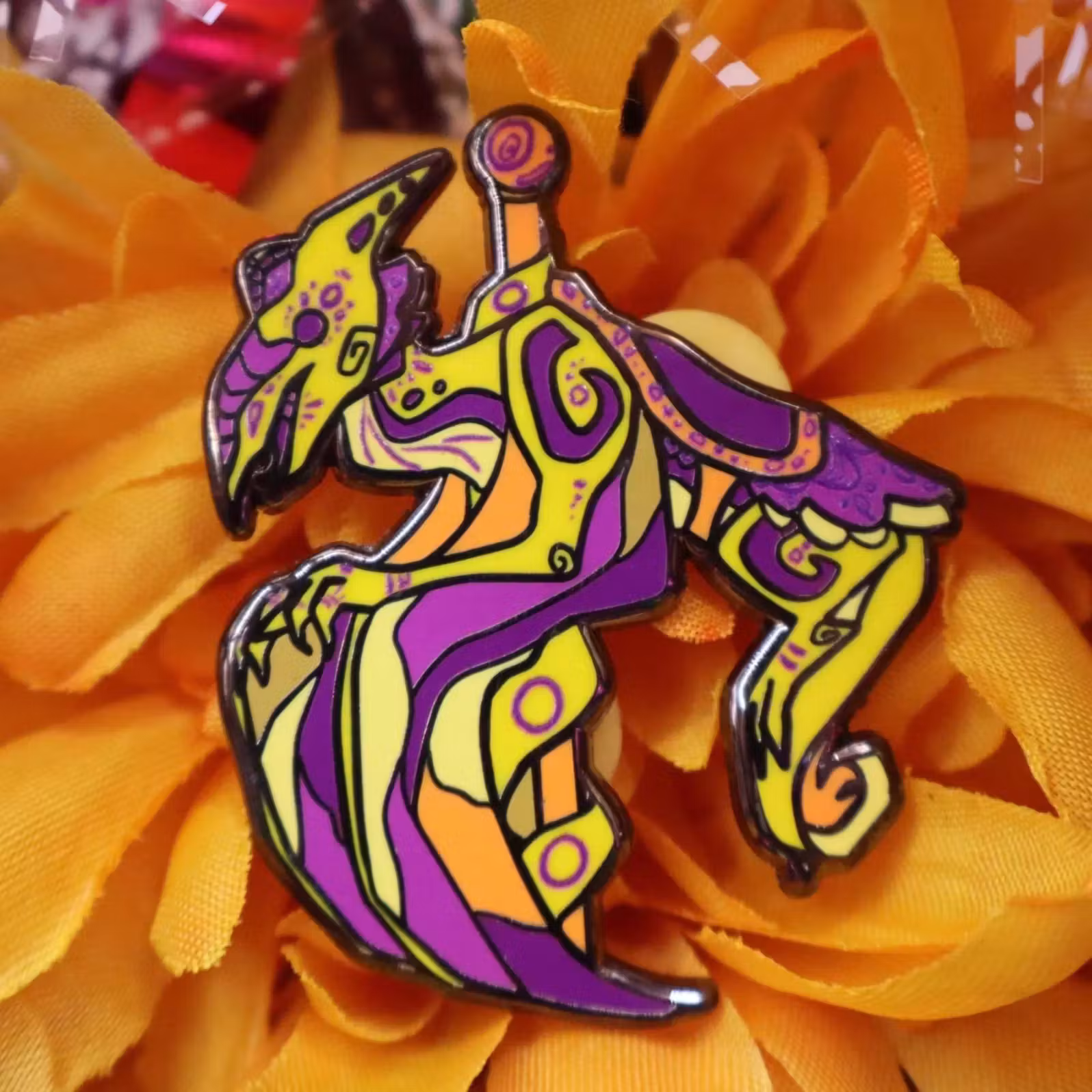Intersex flag Van Meter visitor cryptid carousel enamel pin