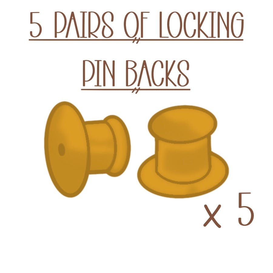5 Pairs of Locking Pin Backs 