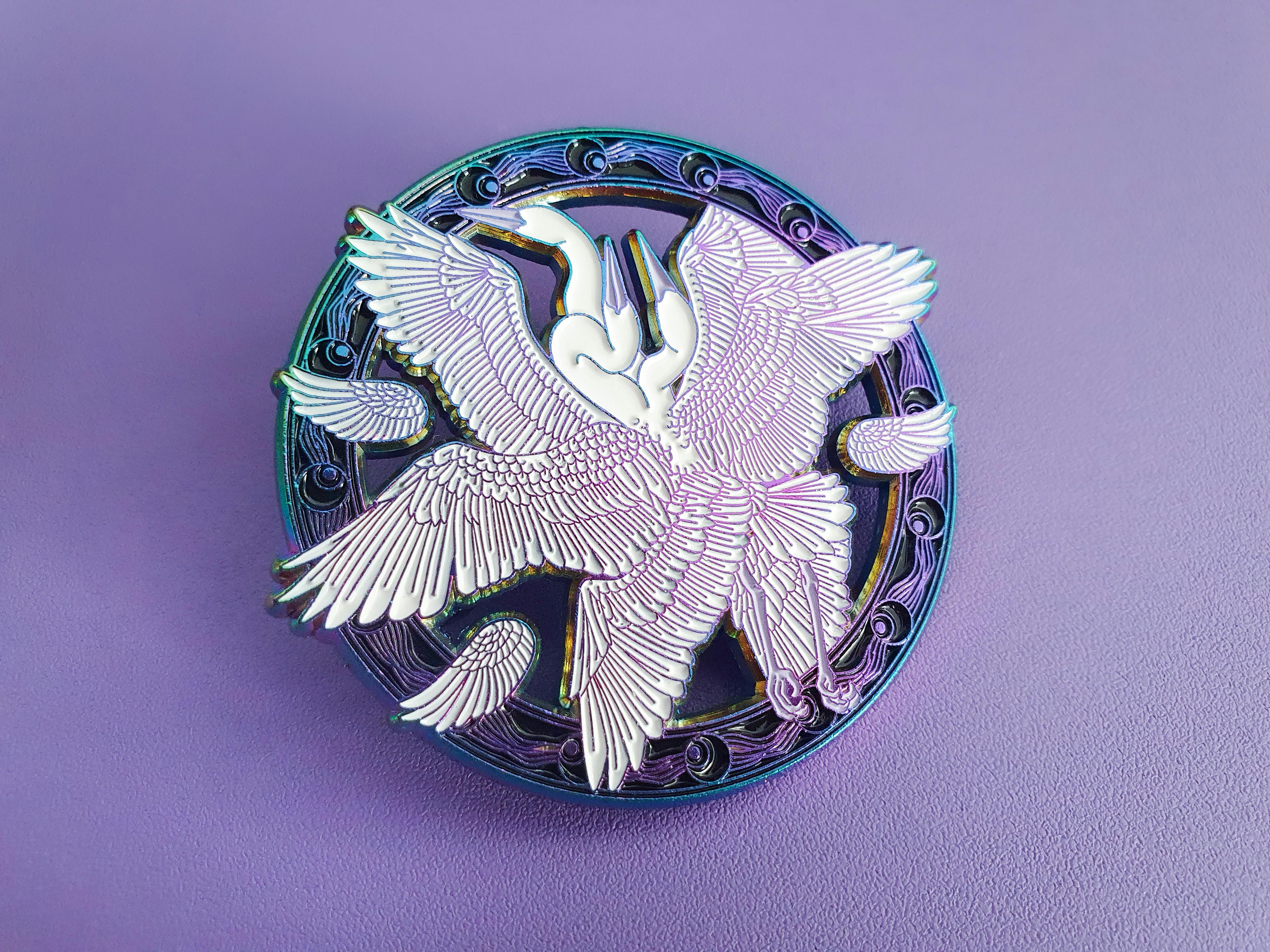 Bird pin - rainbow