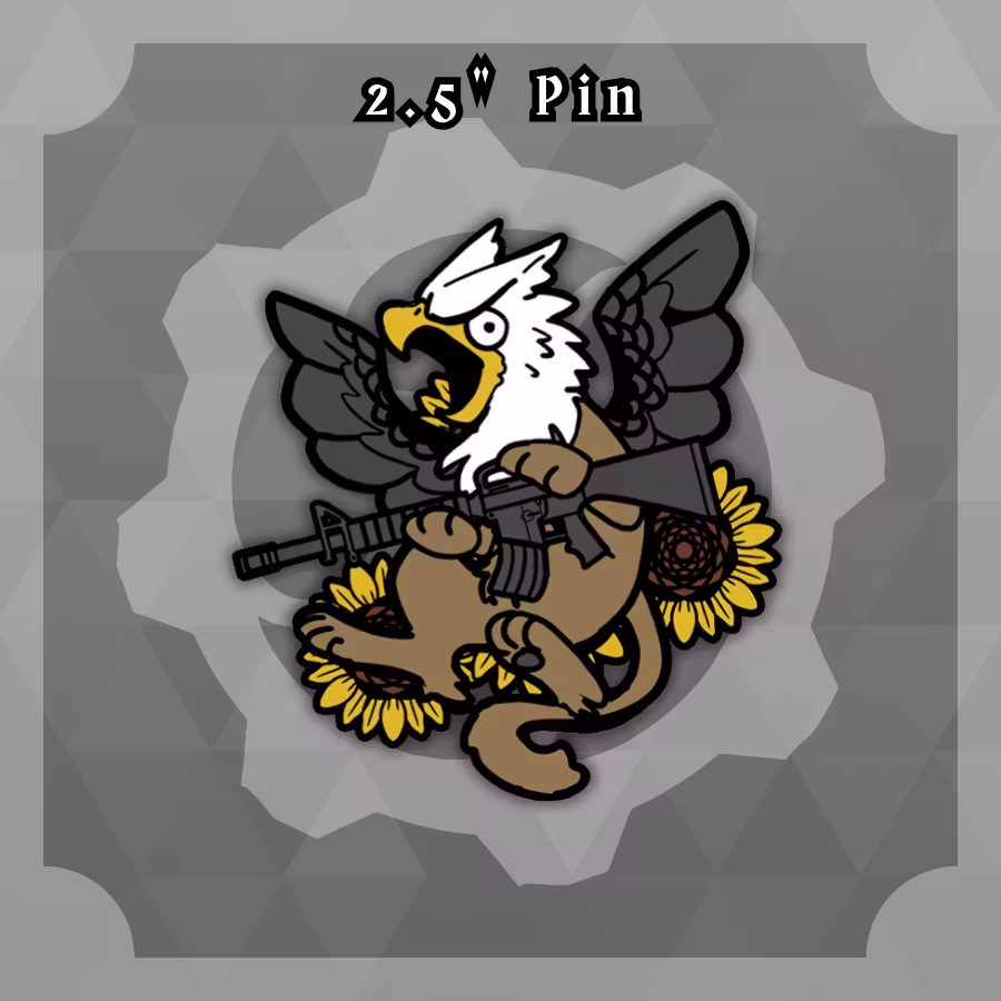 Blades Beasts and Blooms: 2.5in USA Pin