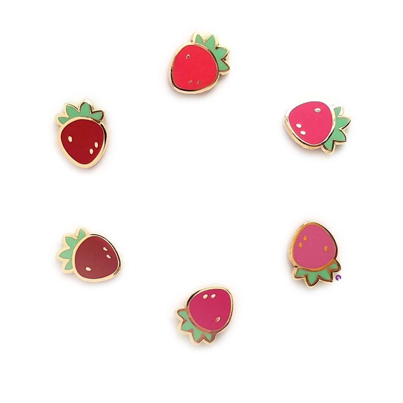Pin Set - Strawberries (6 pins)