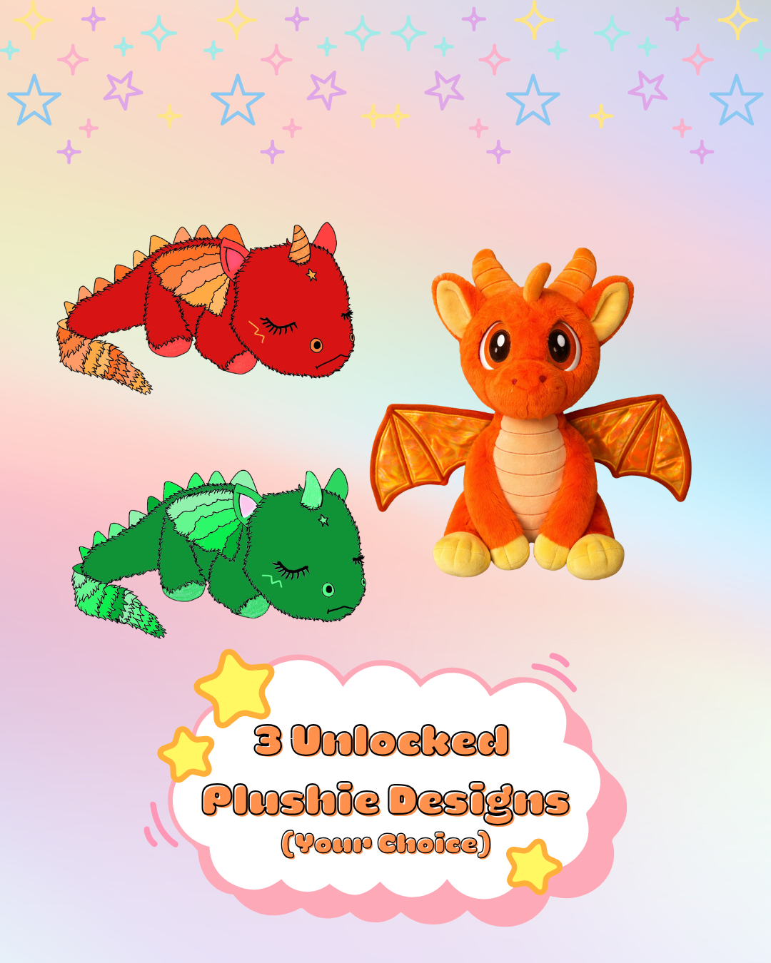 ✨3 Dragon Plushies✨