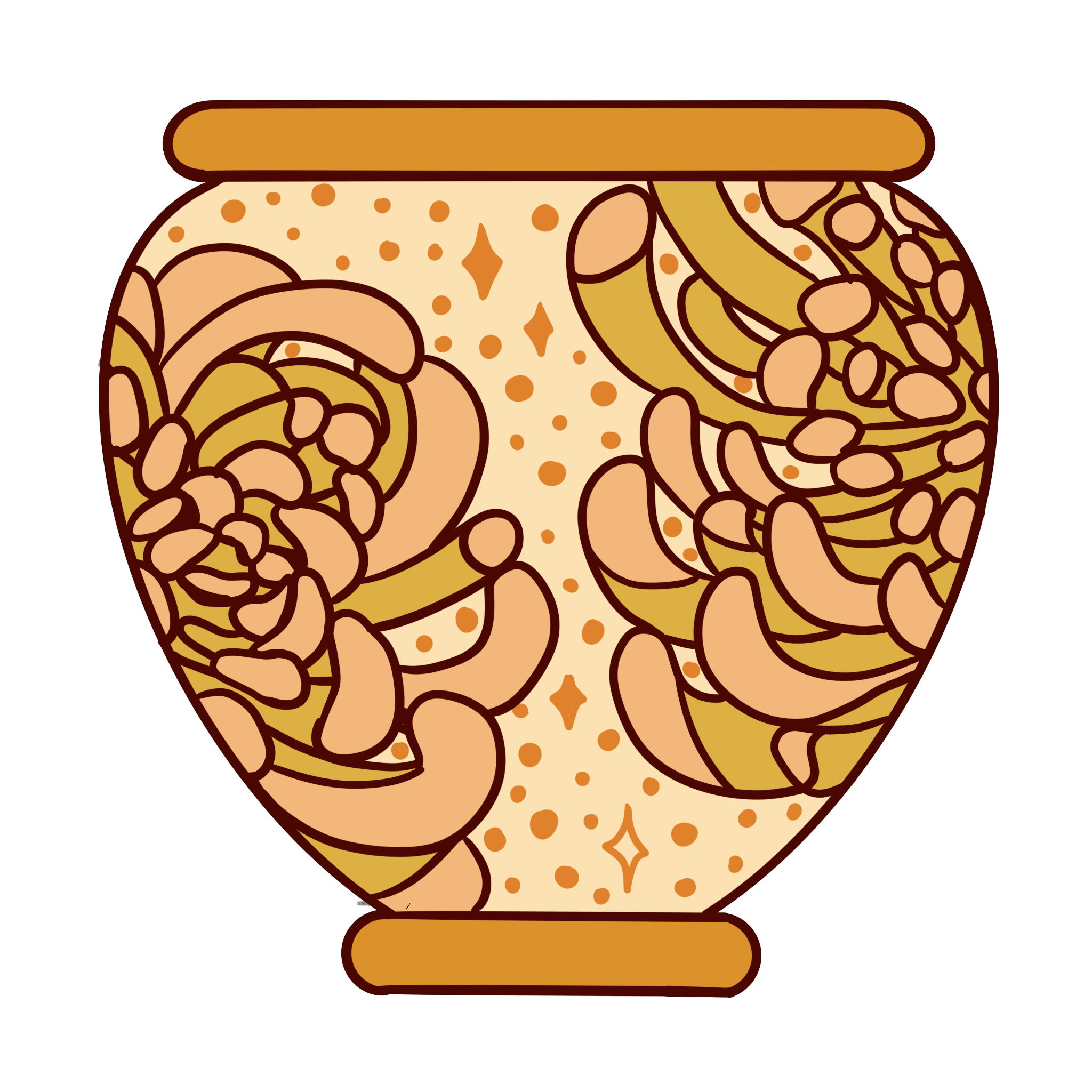 Yellow Ornate Pot