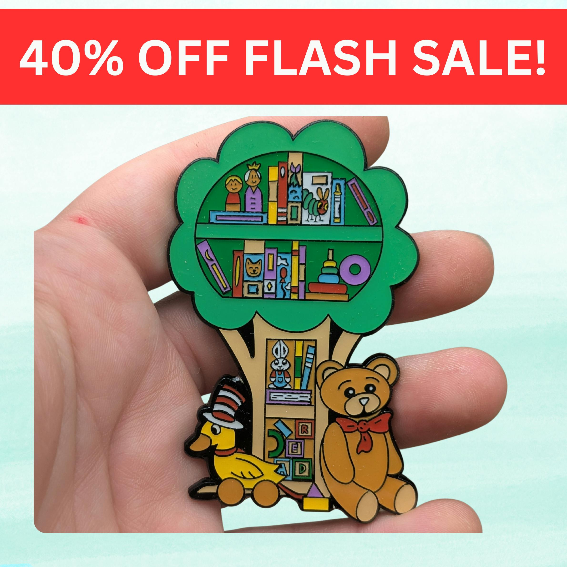 FLASH SALE: Children's Bookcase Enamel Pin