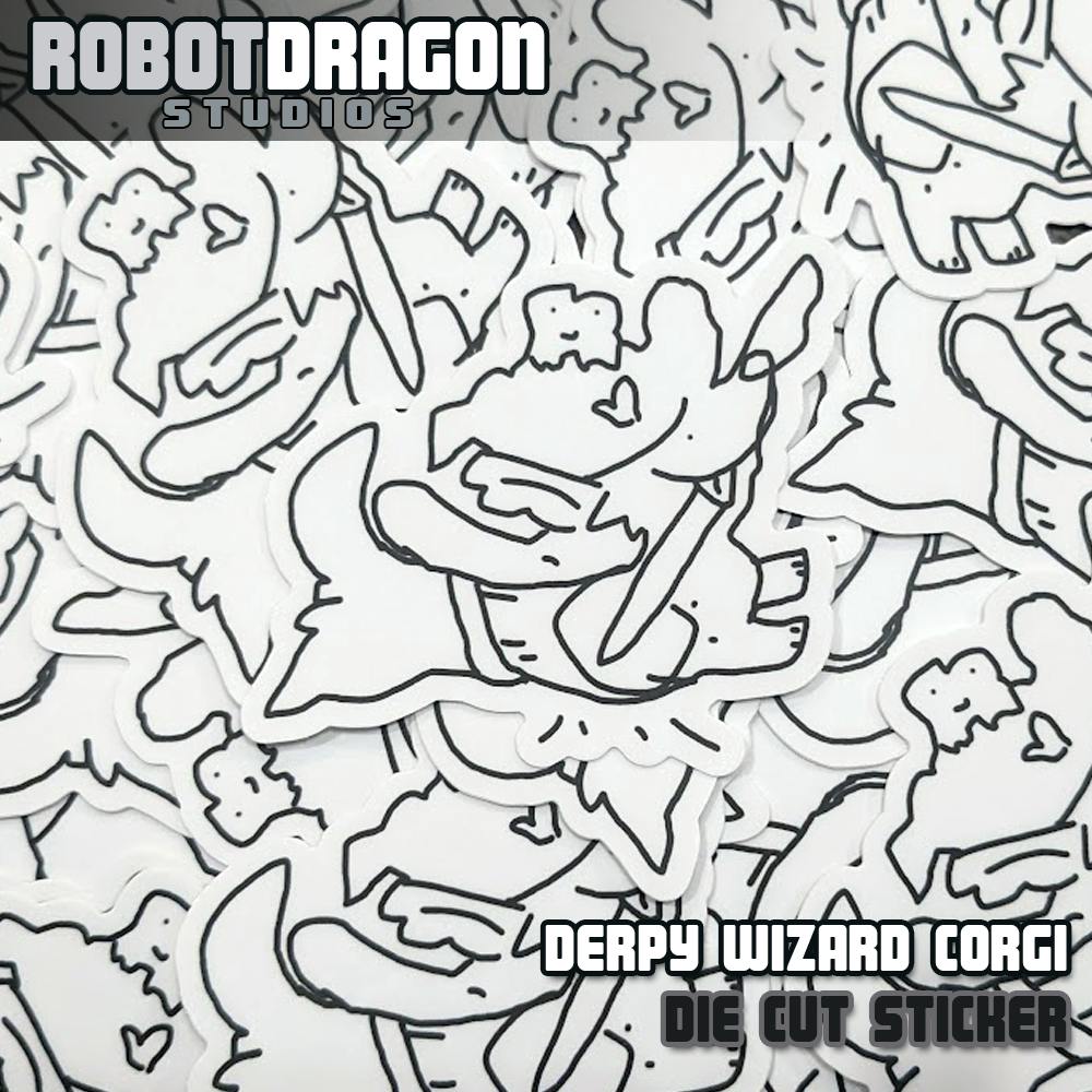Derpy Corgi Wizard Sticker