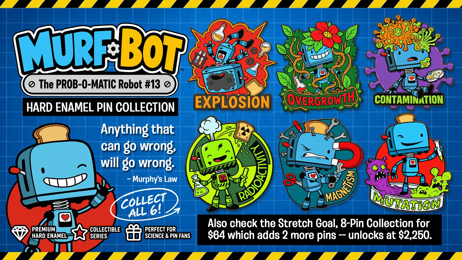 Murf•Bot: Pin + Sticker Collection
