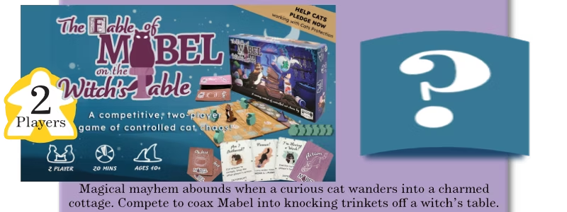 The Fable of Mabel on the Witch's Table header and sticker images, with a "2 players" tag.