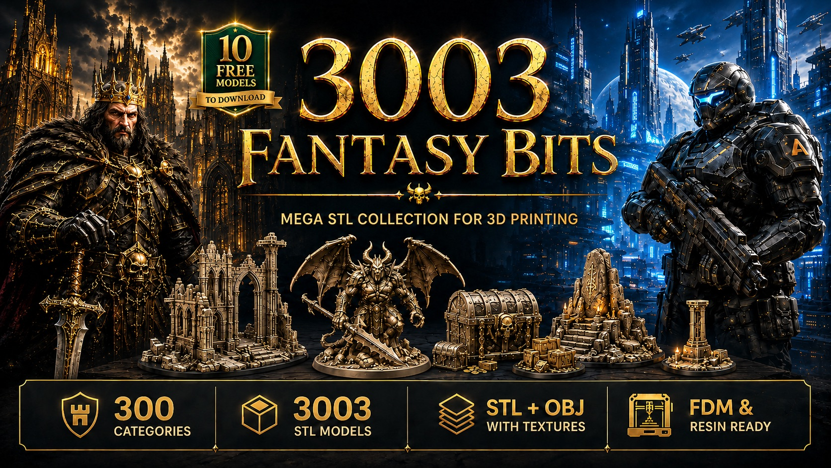 3003 Fantasy Bits Mega STL Collection for 3D Printing