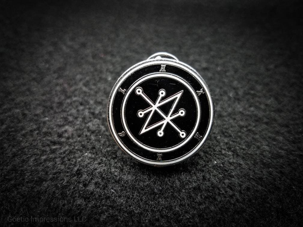Azazel Sigil White Enamel Pin