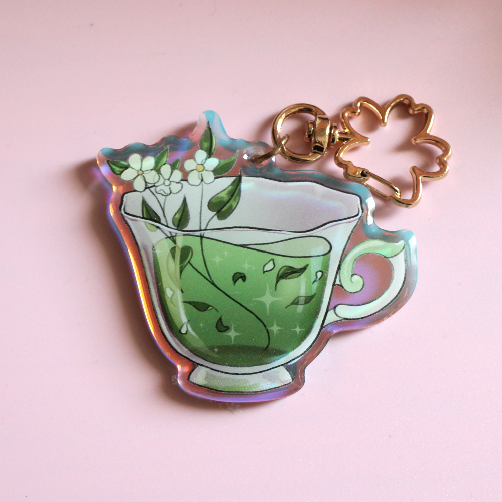 Acrylic Charm: Green Tea Cup