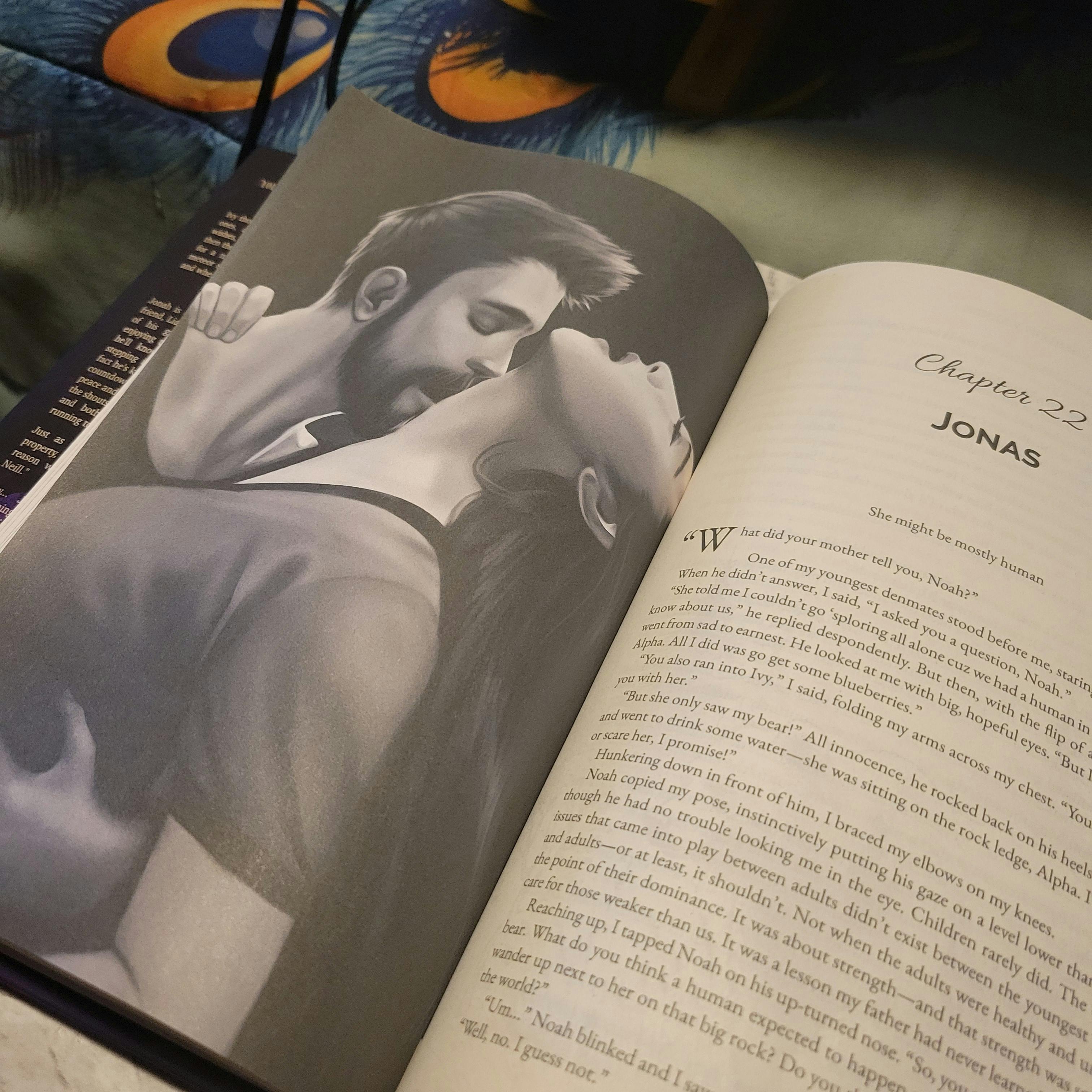 interior illustration of a couple embracing