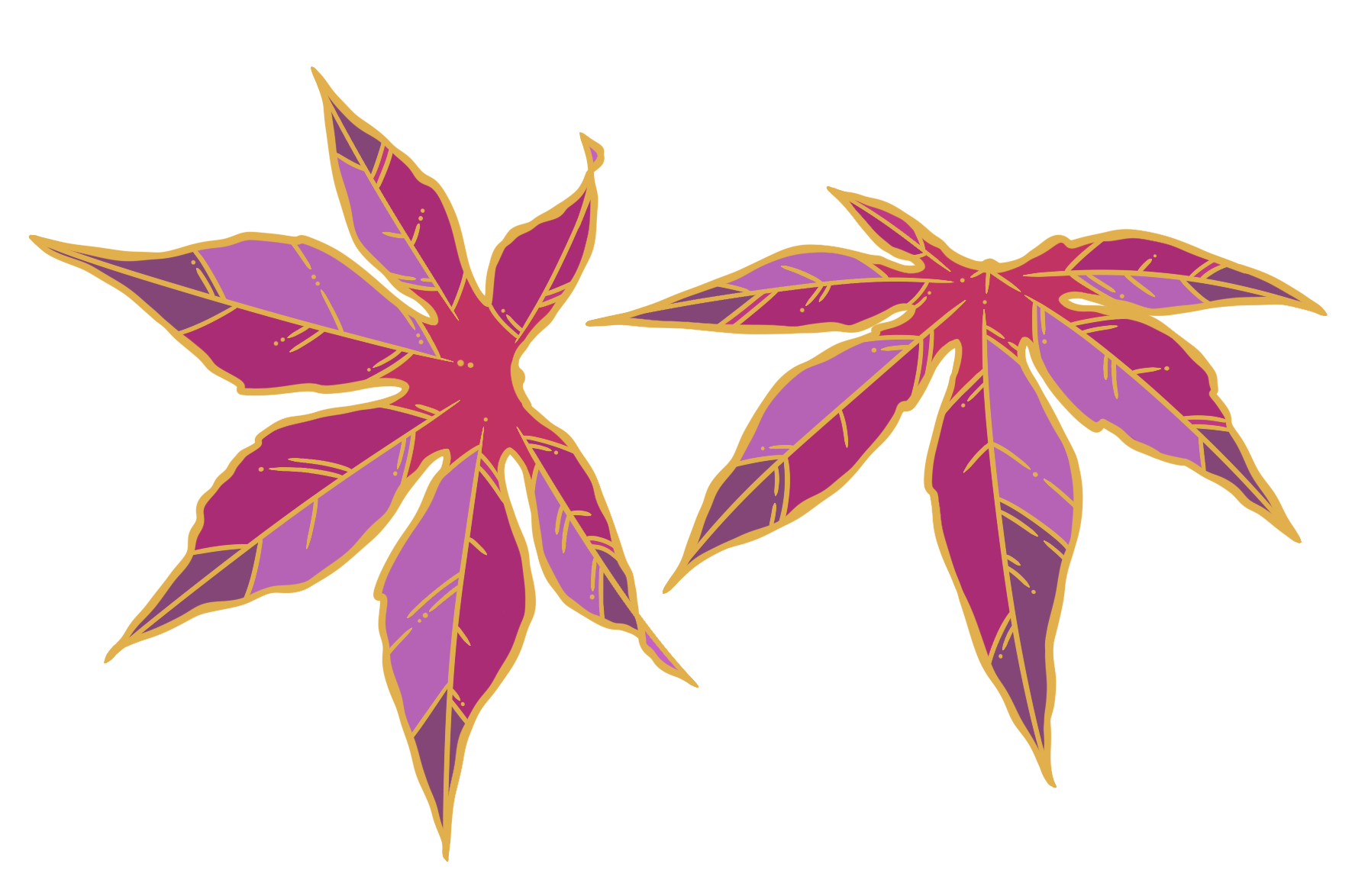 Purple Acer Leaf Mini Pin Duo	