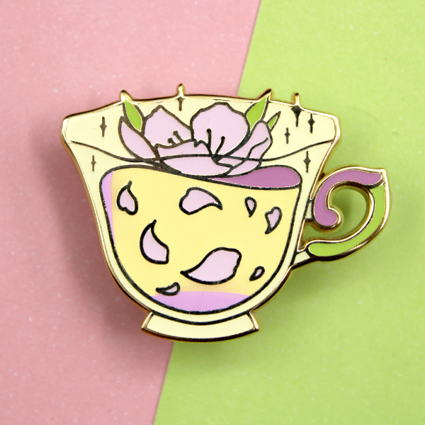 B-Grade Pin: Sakura Tea Cup