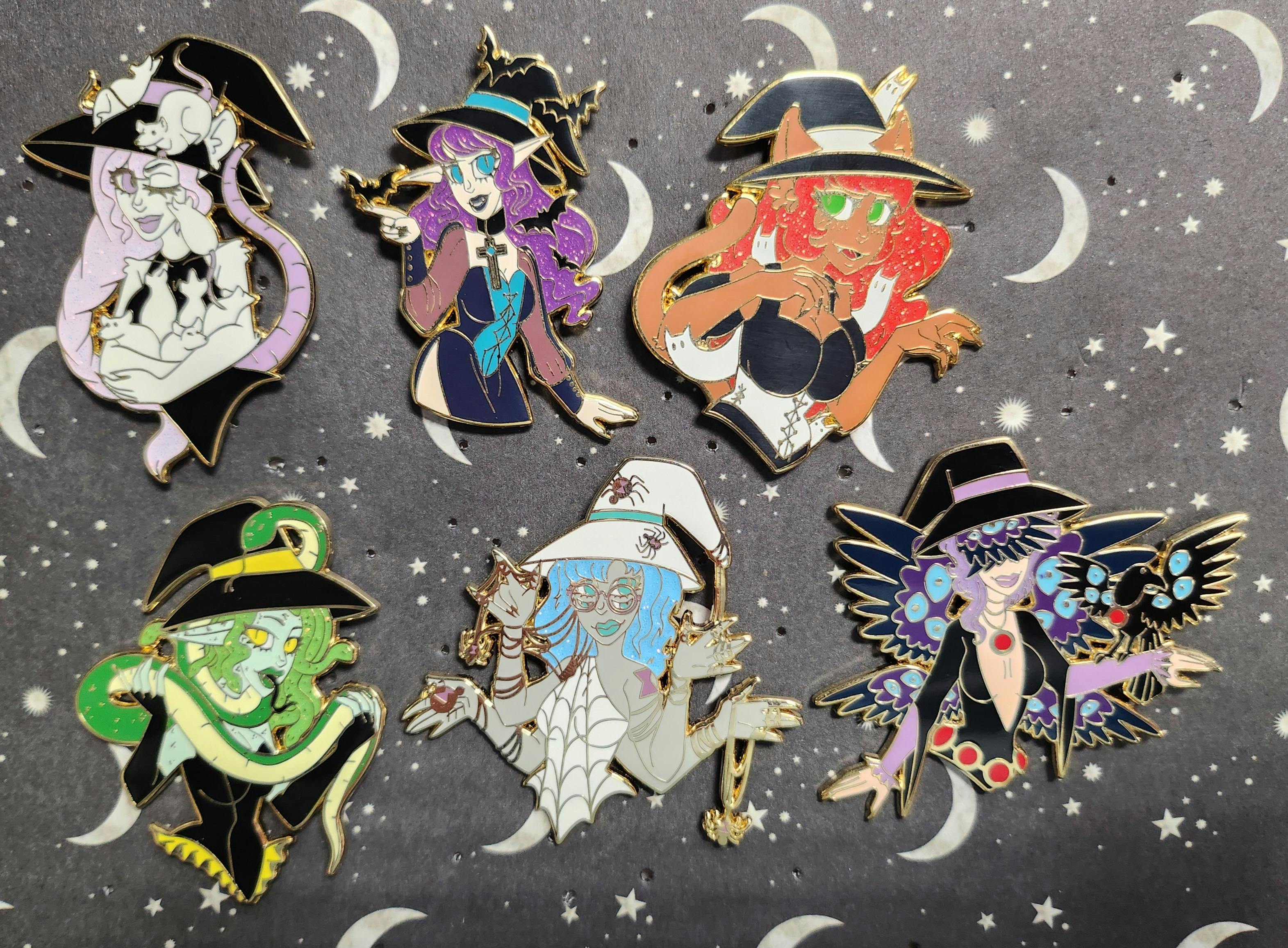 3 Random Witches Enamel Pin