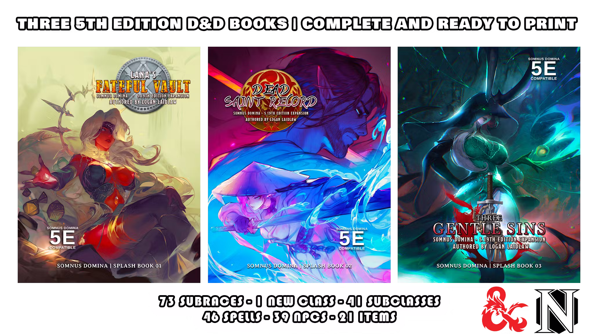 Somnus Domina 2025 : Three 5th Edition Splash Books
