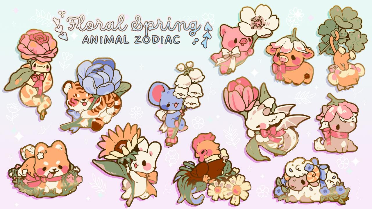 Floral Spring Animal Zodiac