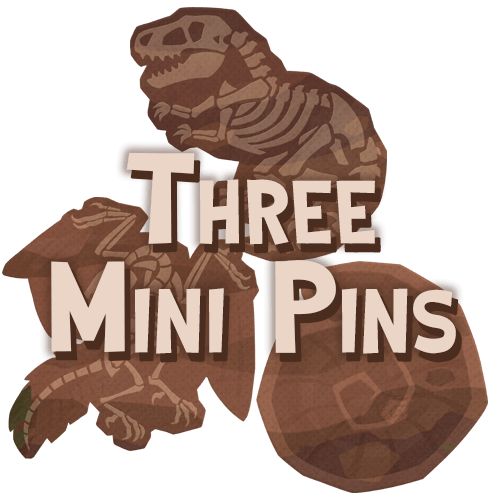 Set of Three Mini Fossil Pins