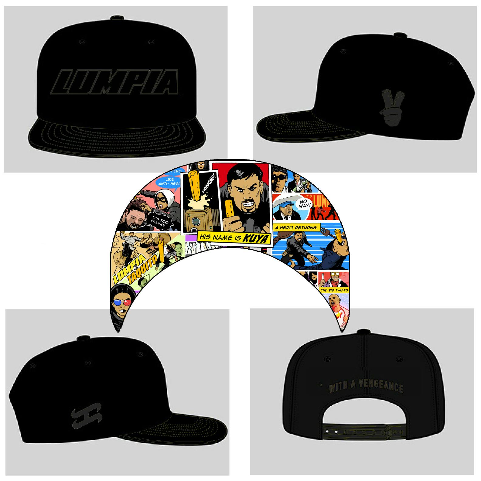 Bayani Art x Original LUMPIA Snapback BLACK Cap - Limited Edition