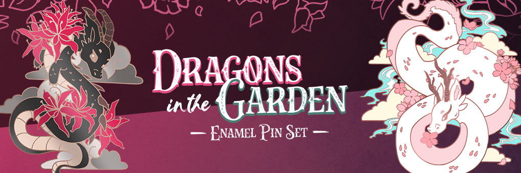 Dragons in the Garden - Enamel Pin Set