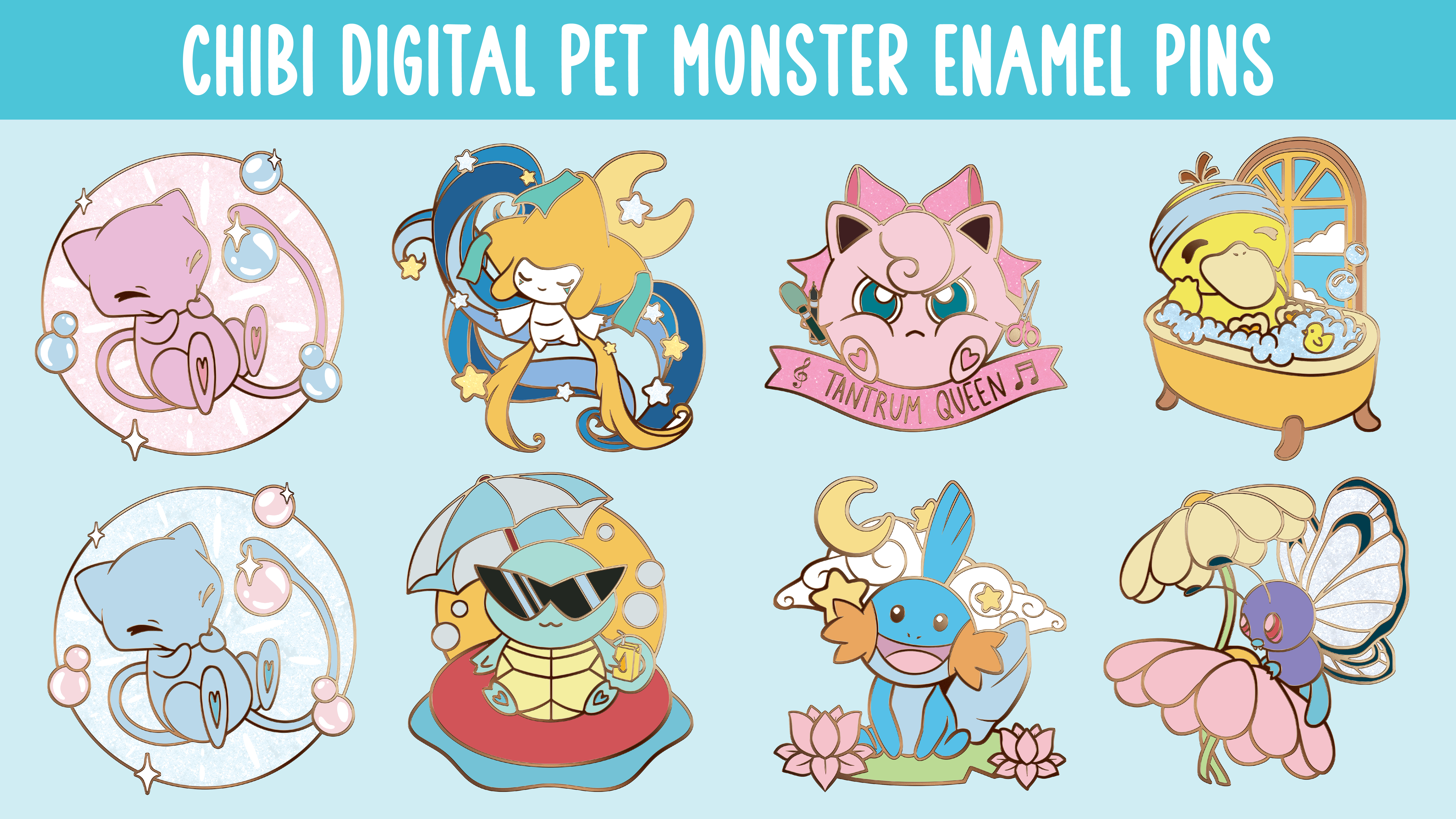 Chibi Digital Pet Monster Enamel Pins