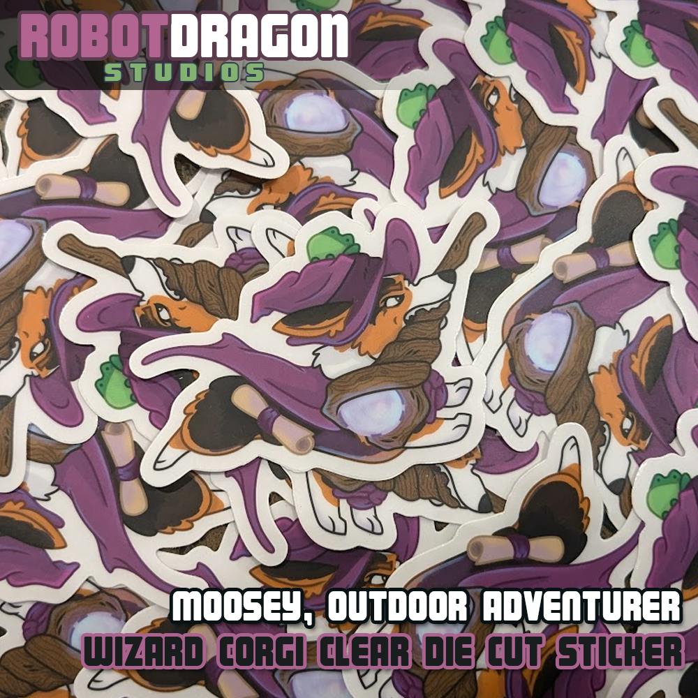 Moosey Wizard Corgi Sticker