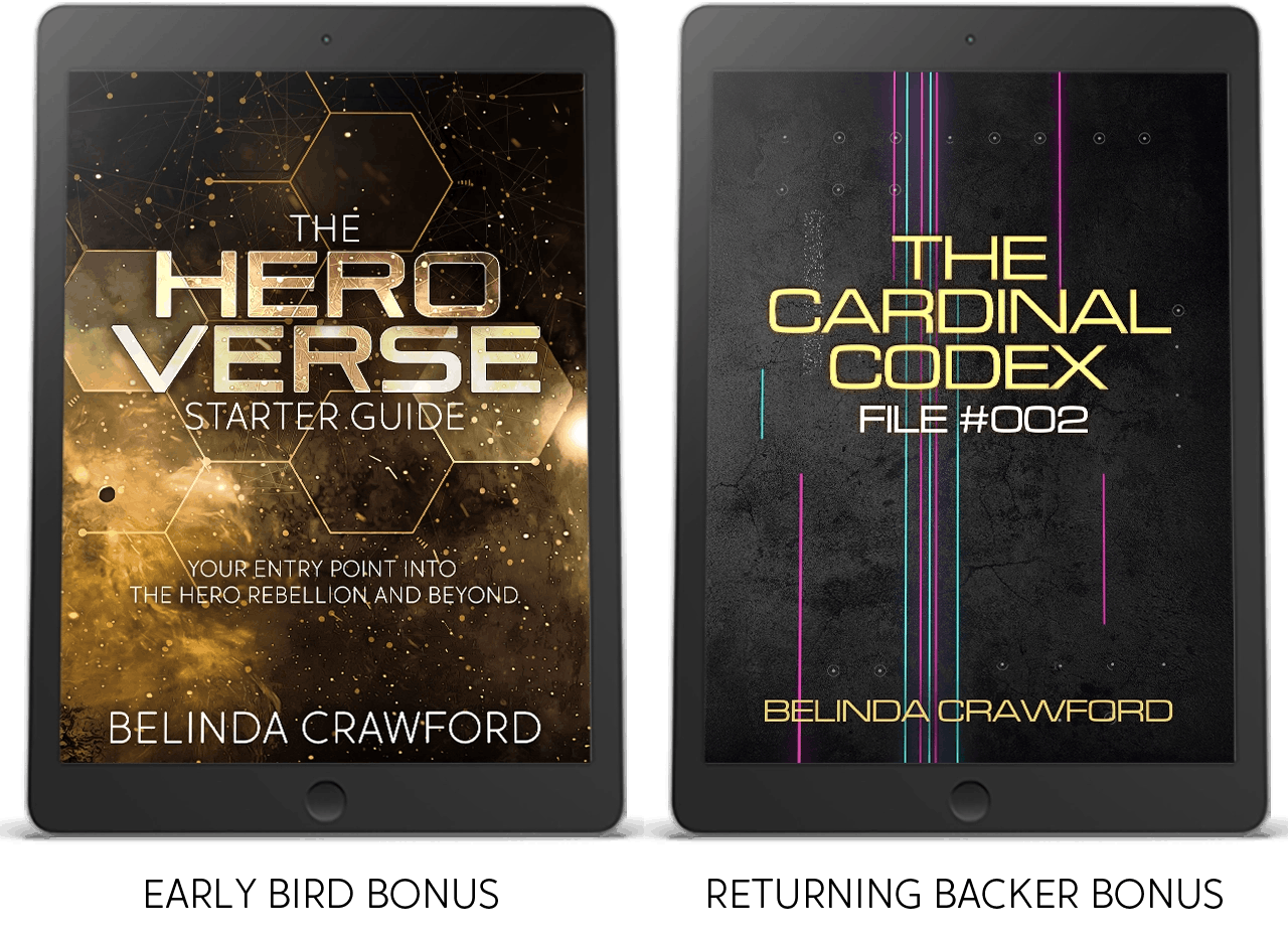 Early bird and returning backer rewards displayed on an iPad.