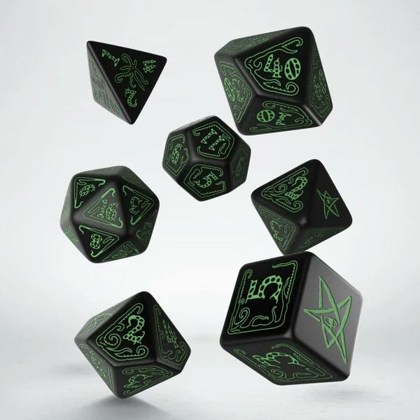 Call of Cthulhu Dice Set (Black & Green, Q Workshop)