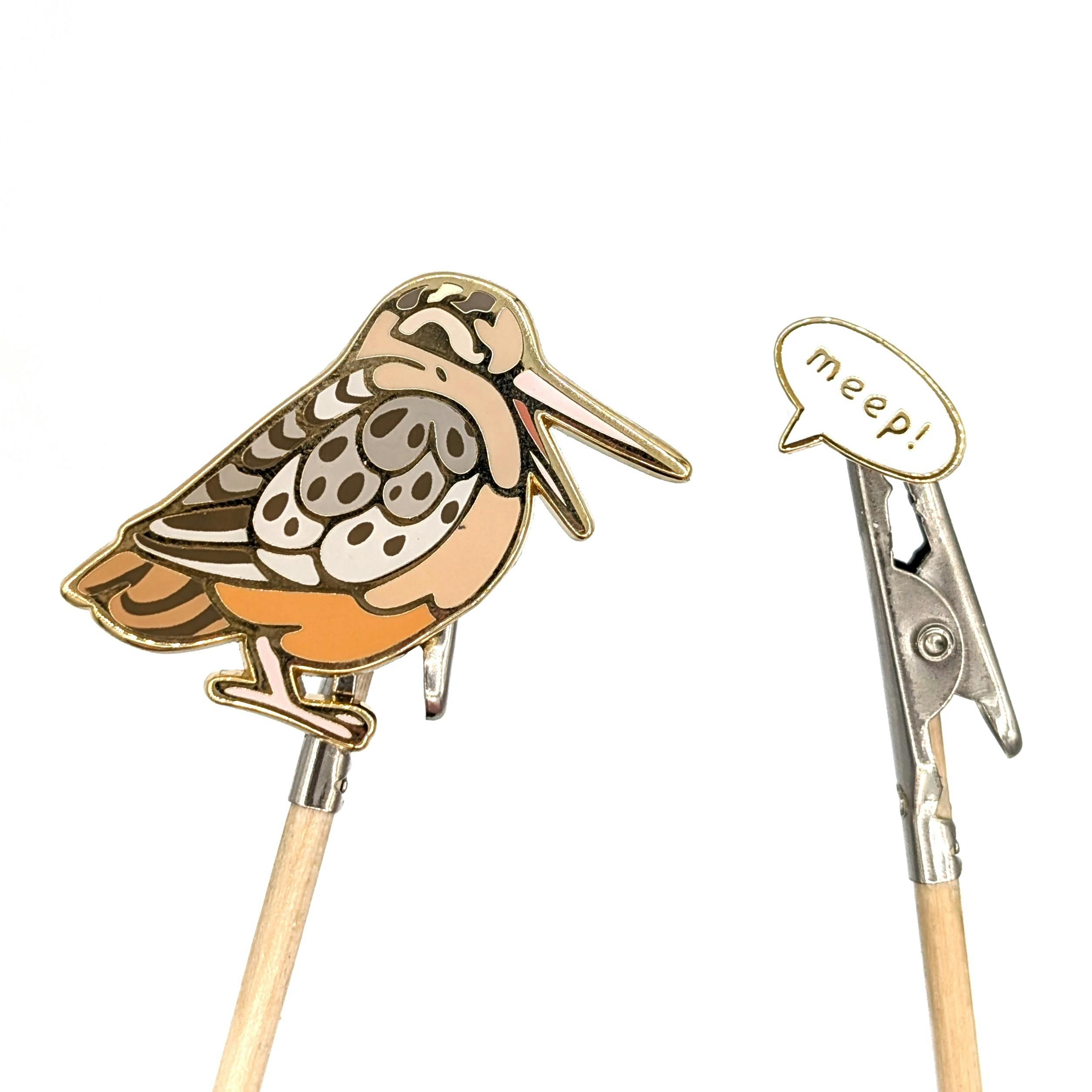 Meep! American Woodcock Pin