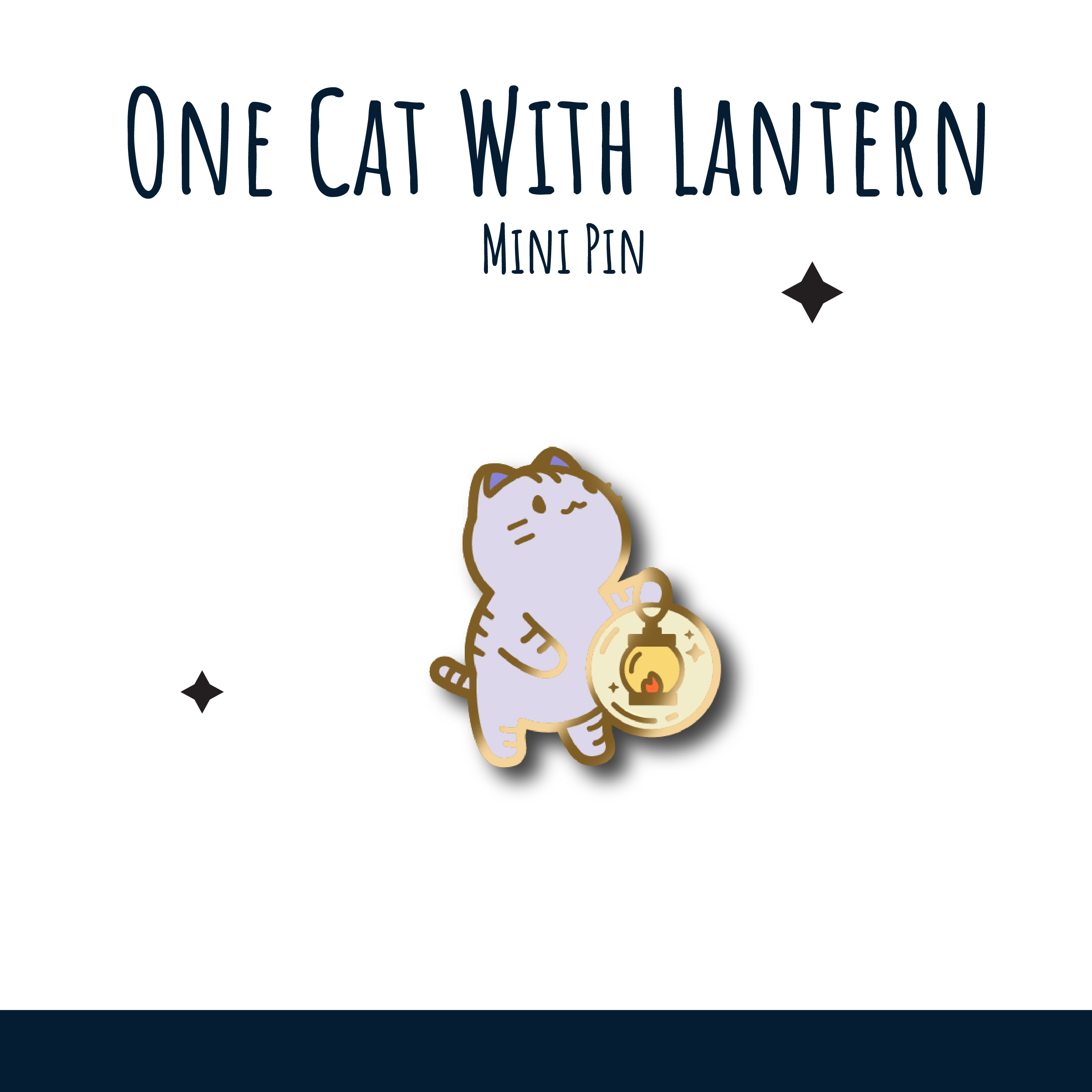 Cat With Lantern Mini Pin