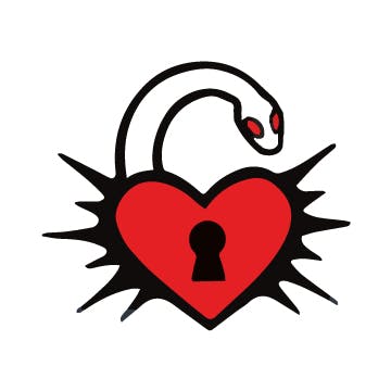 Snake Heart Lock- 1.5" mini pin
