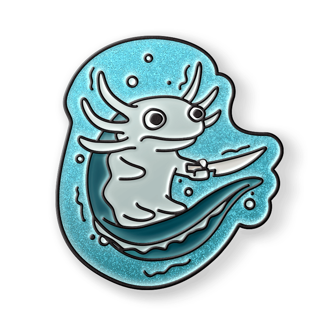 "This is a Threat" Axolotl Pin