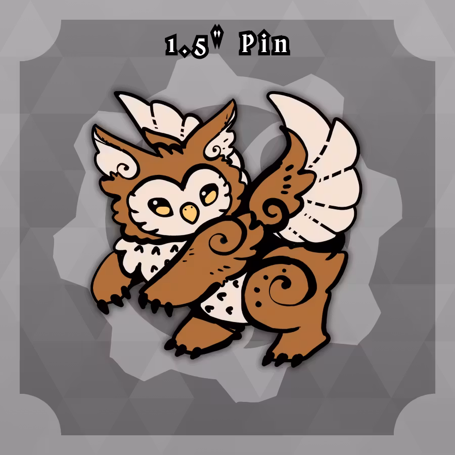 Dungeon Familiars: 1.5in Owlbear Forest Pin