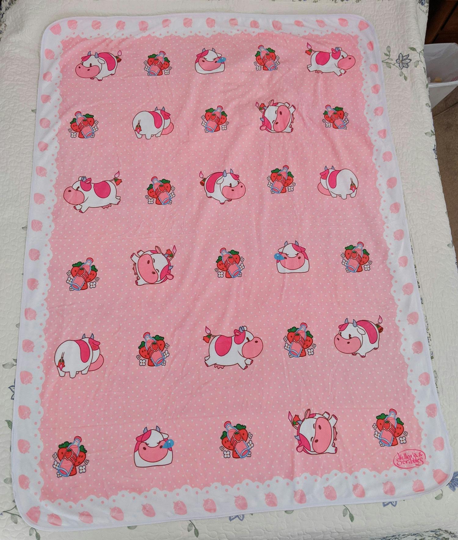 Strawberry Milk Cow Blanket