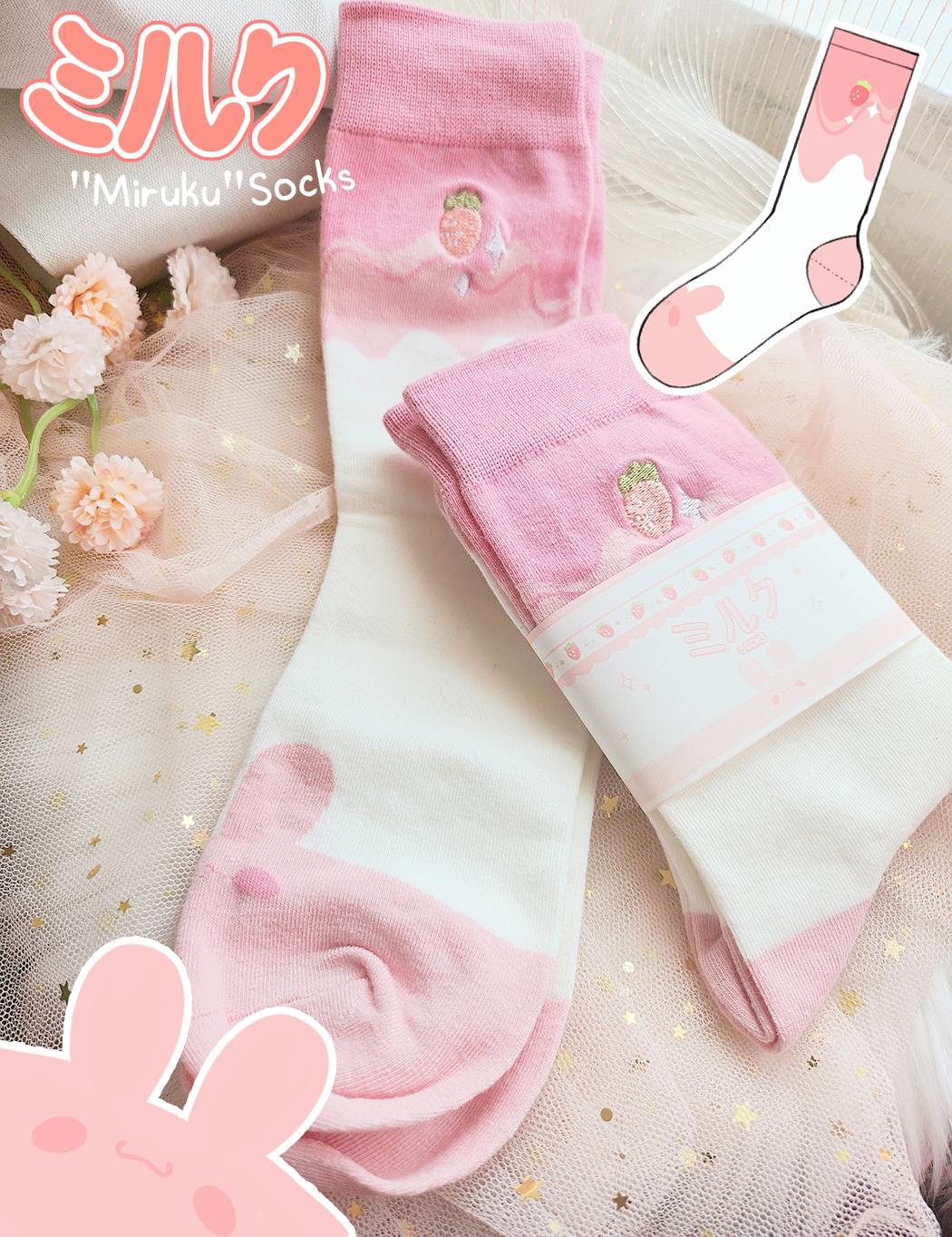 Strawberry "Miruku" Socks