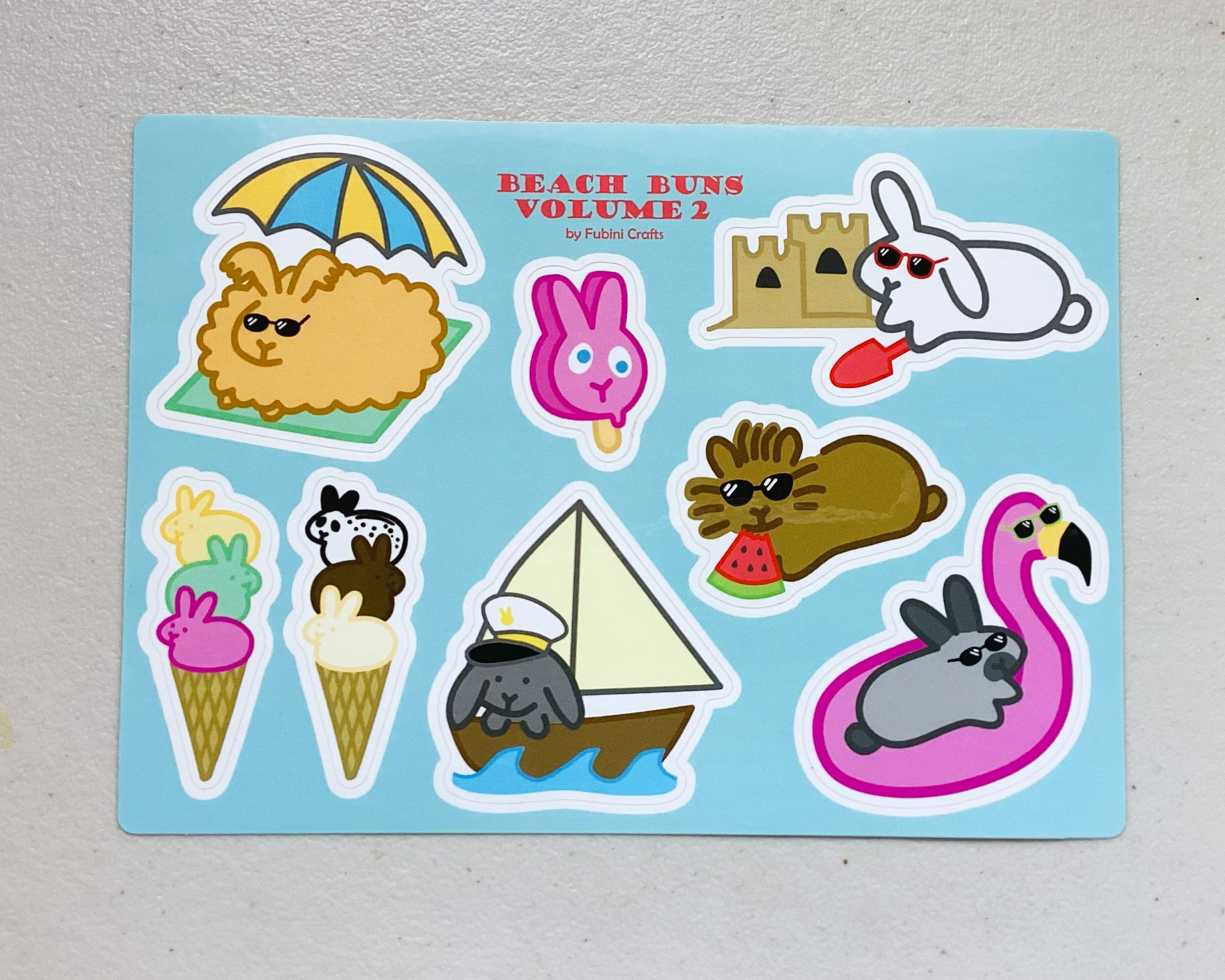 STICKER SHEET - Beach Buns Volume 2